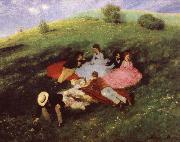 Merse, Pal Szinyei Luncheon on the Grass oil painting reproduction